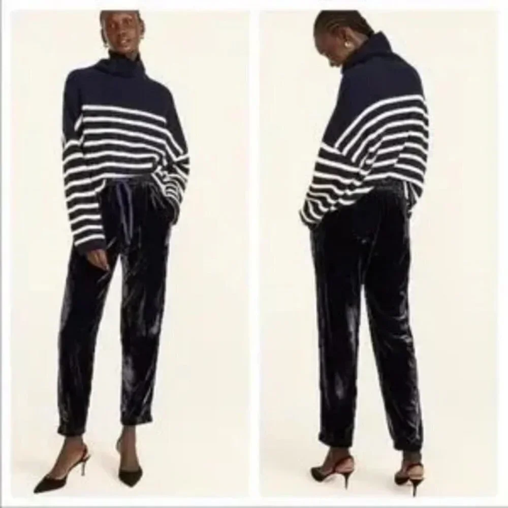 J. Crew Velvet‎ Lux Jogger Pant Navy Twilight